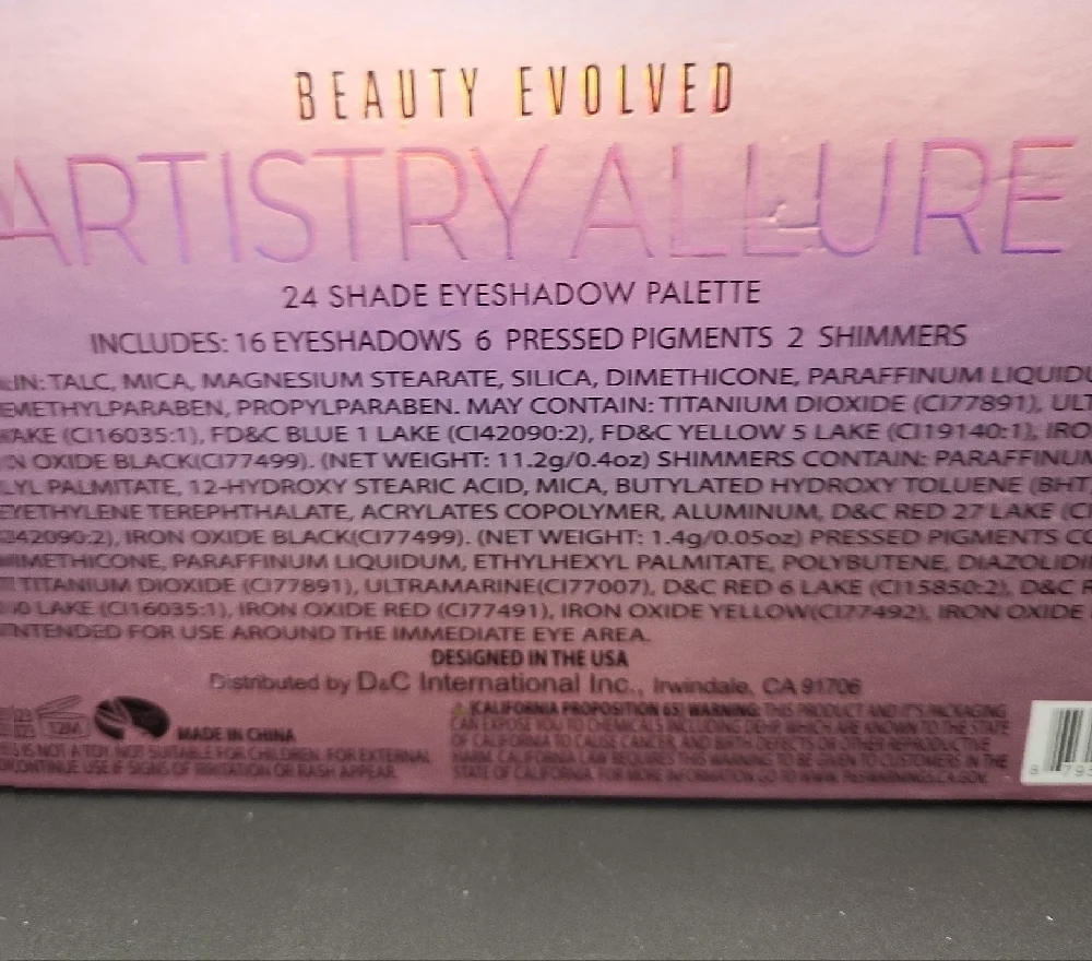 Beauty Evolved Artistry Allure Eyeshadow Palette New